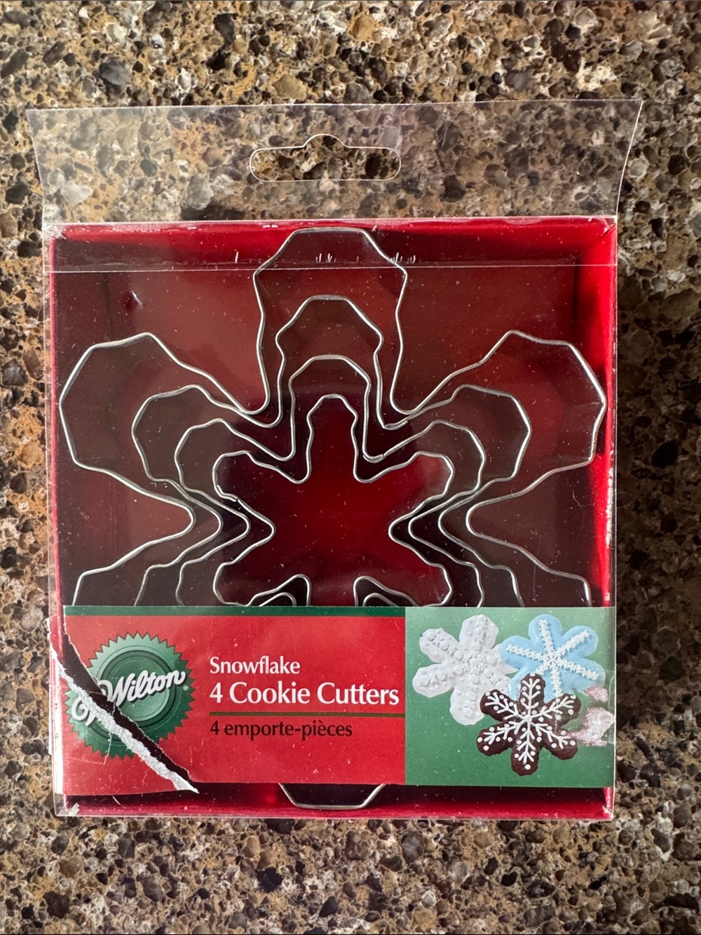 Wilton Silver Snowflake Cookie Cutter Set of 4 NEW